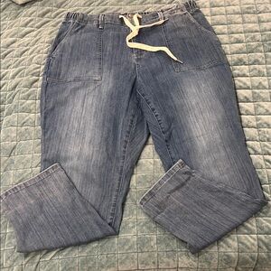 Judy Blue Plus Size Light Blue Relaxed Jeans with Drawstring